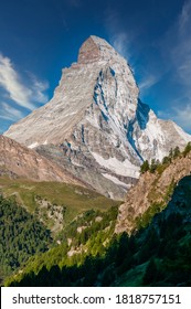 Scenic view of Matterhorn, one of the most famous and iconic Swiss mountains, Zermatt, Valais, Switzerland