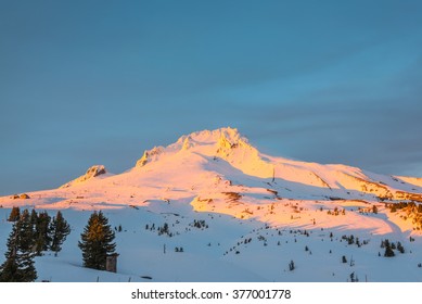 scenic view of Mt. Hood   National Forest when sunset.Portland,Oregon,usa.