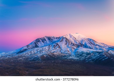 scenic view of mt st Helens with snow covered  in winter when sunset ,Mount St. Helens National Volcanic Monument,Washington,usa. - Powered by Shutterstock