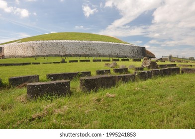 Scenic View Of Neolithic Tombs At New Grange In Ireland