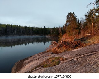 The Scenic View On Caddy Lake At Sunrise