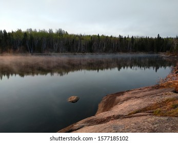 The Scenic View On Caddy Lake At Sunrise