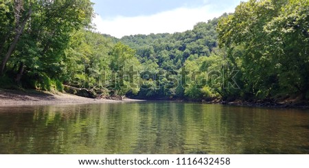 Scenic view on the Caney Fork River in Tennessee