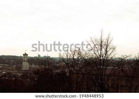 Image, Stock Photo peek over the city Sky