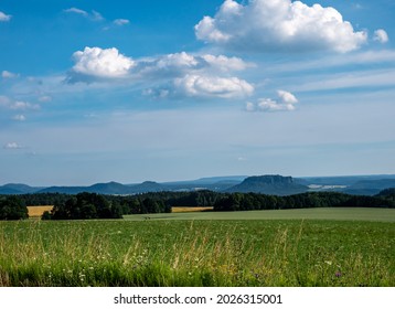 Scenic View Over The Elbe Sandstone Mountains