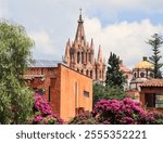 Scenic view over to the Parroquia in San Miguel de Allende, Mexico