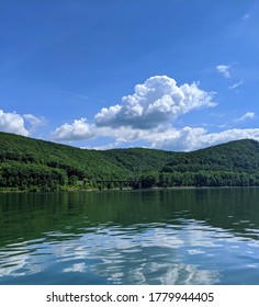 A Scenic View Of Pennsylvania Mountains With A Bridge Connecting Them.