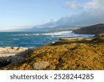 Scenic view of Point Conception, Cape Conception looking north up the coast. Cape Horn of the Pacific. Chumash Heritage National Marine Sanctuary. 