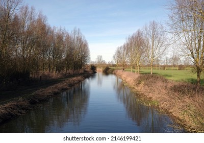 A Scenic View Of The River Chelmer, Chelmsford, Essex, UK In Winter.