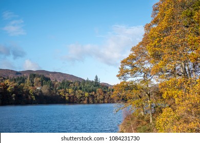 Scenic view of River Tummel, Pitlochry Dam as part of Perth and Kinross. Scotland, United Kingdom
