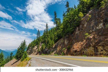 Scenic View Of The Road On The Way To  Mount Rainier,WA,USA