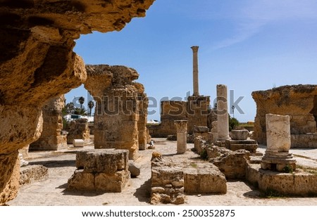 Similar – Image, Stock Photo The ruins of the Roman arena in the Croatian city of Pula under a blue sky on a sunny day