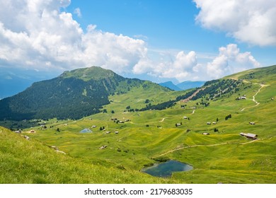 Scenic View At Seceda In Val Gardena, Italy