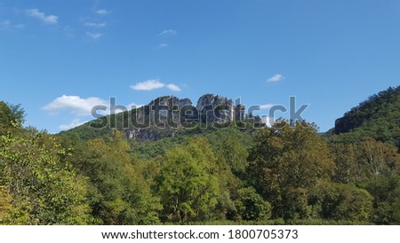 Scenic view of seneca rocks in west virginia