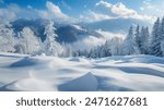 Scenic view of snow covered land against sky 