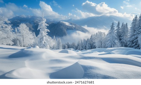 Scenic view of snow covered land against sky  - Powered by Shutterstock