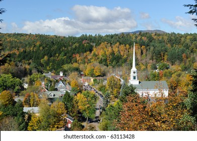 Scenic View Of Stowe In Vermont