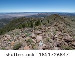 Scenic View from Summit Mountain looking south along the ridge of the Monitor Range, part of the Broken Back Caldera in Eureka County,
