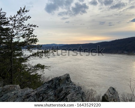 Scenic view of the Susquehanna River from Chickies Rock in Lancaster County, Pennsylvania.