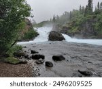 Scenic view of Tanalian Falls in Lake Clark National Park, Alaska.