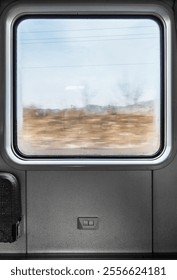 Scenic view through train window