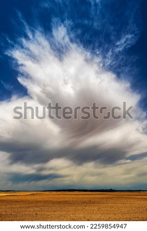 Scenic view of a thunder cloud, Teruel, Aragon, Spain