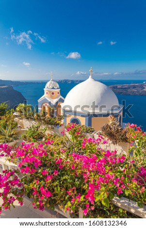 Similar – Foto Bild Das Dorf Oia auf der Insel Santorin in Griechenland bei Sonnenuntergang