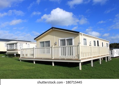 Scenic view of vacation or holiday caravan park, Scarborough, England.