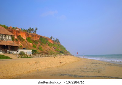 Scenic View Of Varkala Cliff And Sea.