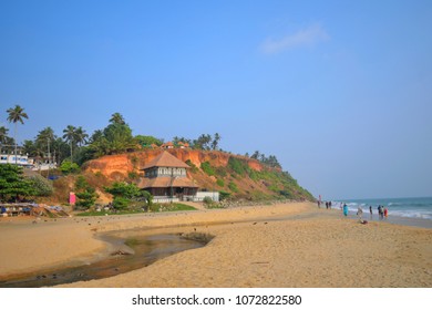 Scenic View Of Varkala Cliff And Sea.