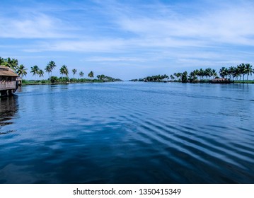 A Scenic View Of Vembanad Lake In Kerala, India