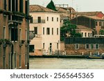 Scenic view of Venetian houses by the canal