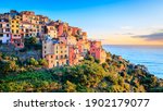 Scenic view of the village of Corniglia in Cinque Terre National Park in Italy
