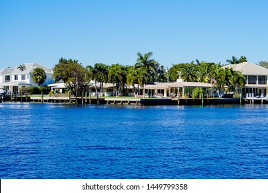 Scenic view of Waterfront houseS along intercourse waterway Fort Lauderdale Florida usa - Shutterstock ID 1449799358