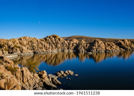Scenic View of Watson Lake and Granite Rocks in Prescott, Arizona, USA