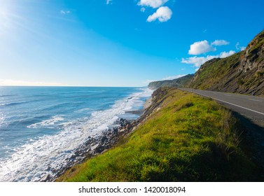 The Scenic View Of Western Coastal Road At Motukiekie Beach, New  Zealand