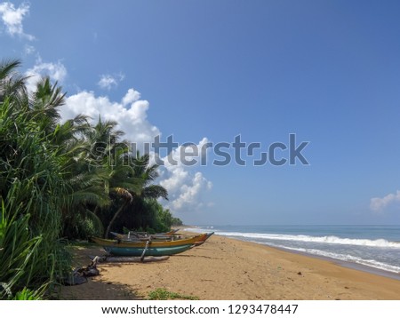 Scenic view of the wild beach against blue sky in Kalutara, Sri Lanka