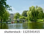 Scenic views of Boston Public Garden in Boston, Massachusetts. 