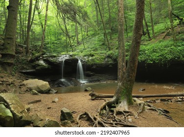 Scenic Waterfall In East Tennessee.