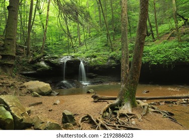 Scenic Waterfall In East Tennessee.