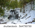 Scenic waterfall in Michigan