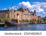 Scenic waterfront and harbor of Malmo view, Scania region of Sweden