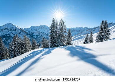scenic winter wonderland in the Allgäu  - Shutterstock ID 1931914709