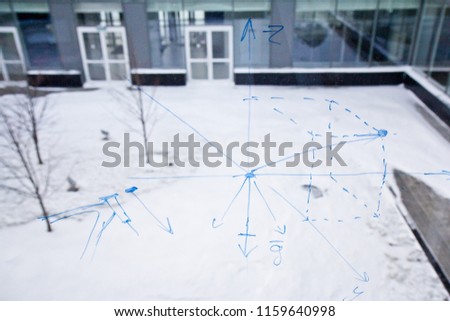 A scetch drawn on the window with marker