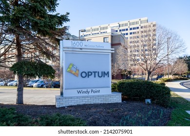 
Schaumburg, Illinois, USA - March 27, 2022: Optum Office Building In Schaumburg, Illinois, USA. Optum, Inc. Is An American Pharmacy Benefit Manager And Health Care Provider.
