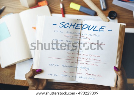 Schedule Planning Time Activity Concept