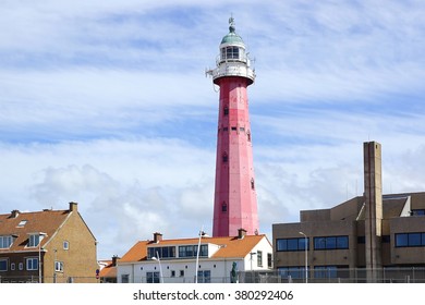 SCHEVENINGEN, BELGIUM - AUGUST 02, 2012: Scheveningen lighthouse. Lighthouse designed by Quirinus Harder was completed in 1875 and has the status of a national monument.