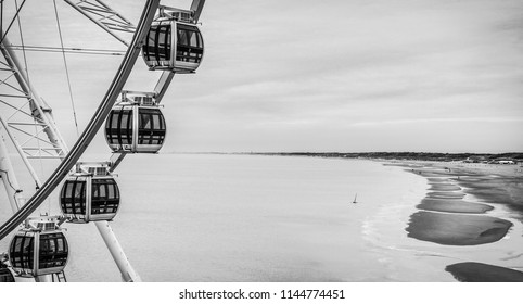 Scheveningen pier in The Hague. Black-white photo. - Powered by Shutterstock