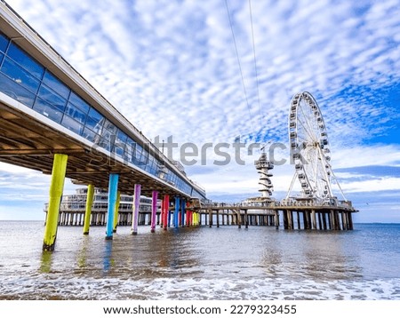 Scheveningen Strand, The Pier beach and promenade in The Hague, Netherlands