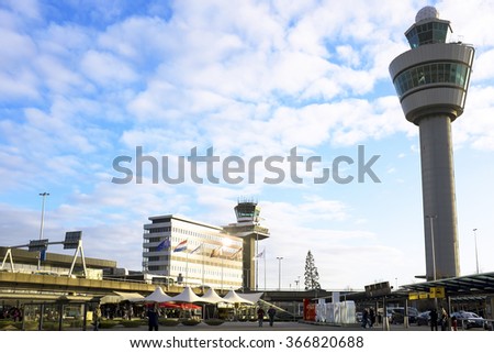Schiphol airport near Amsterdam in the Netherlands